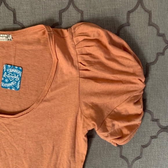 NWT-Free People Sweet Twist Puff Sleeve Bodysuit - Picture 5 of 14